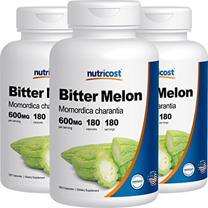 Nutricost Bitter Melon 600mg, 180 Capsules (3 Bottles)