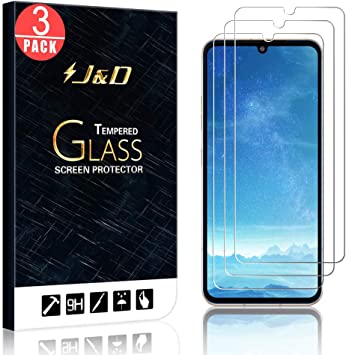 J&D Compatible for LG V60 ThinQ 5G Glass Screen Protector, 3-Pack [Tempered Glass] [Not Full Coverage] HD Clear Ballistic Glass Screen Protector for LG V60 ThinQ 5G Glass Film