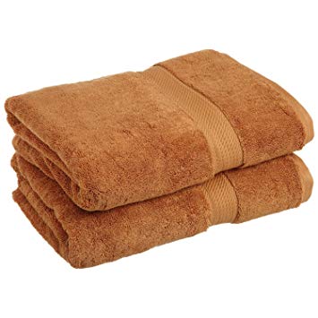 Superior Luxury Cotton Bath Towel Set - 2-Piece Towel Set, 900 GSM, Long-Staple Cotton Towels, Rust