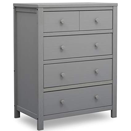 Delta Children Farmhouse 4 Drawer Chest, Rustic Haze Grey