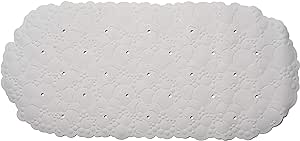 Croydex AG320022 Hygiene 'N' Clean Anti-Bacterial Slip-Resistant Bubbles Rubber Suction Bath Mat, 75 x 35 cm, Arctic White