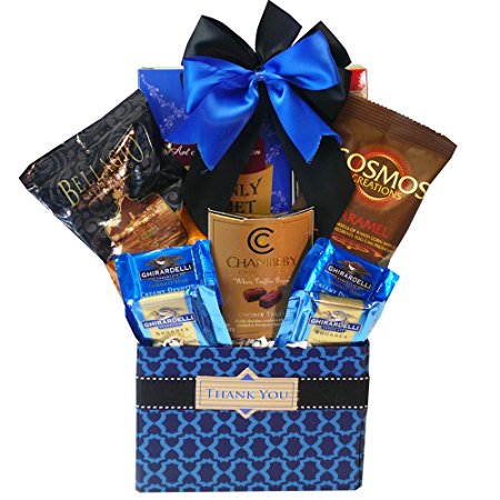 Thank You Desk Caddy Coffee and Treats Gift Basket (Chocolate Option)