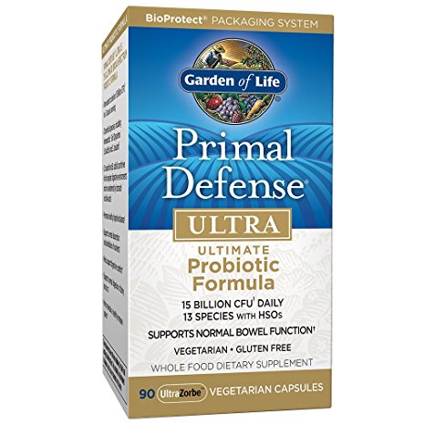 Garden of Life Whole Food Probiotic Supplement - Primal Defense ULTRA Ultimate Probiotic Formula Dietary Supplement, 90 Vegetarian Capsules