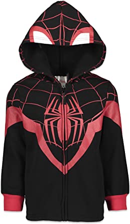 Marvel Spiderman Venom Spiderverse Boys Fleece Zip-up Costume Hoodie