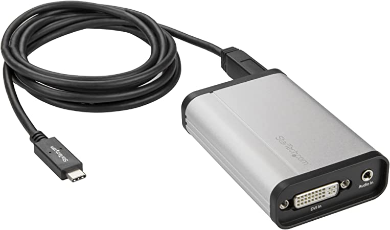 StarTech.com 6 ft. (1.8 m) DVI to USB C Video Capture Device - DVI to USB-C Recorder - Thunderbolt 3 Compatible - DVI to USB-C or USB-A Recorder (USBC2DVCAPRO)