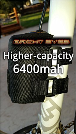 Bright Eyes The BEST Bike Light Battery - (NEW UPDATED BATTERY HOLDER AND W/P BATTERY) - Works With CREE T6 LED 1200lm Bike Lights - 8.4V