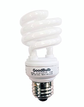 13 Watt Warm White Ultra Mini Spriral CFL -1 Pack - By GoodBulb