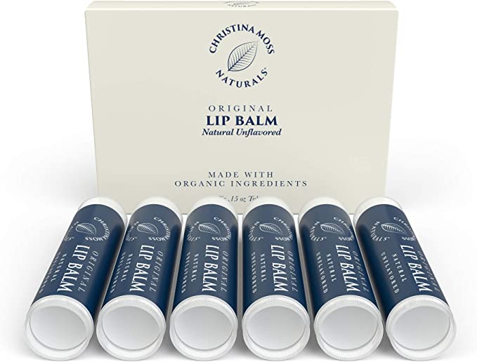 Lip Balm - Lip Care Therapy - Lip Butter - Made With Organic Oils for Smooth, Moisturized Lips - Repair & Condition Dry, Chapped, Cracked Lips - 6 Pack, Unflavored - Christina Moss Naturals