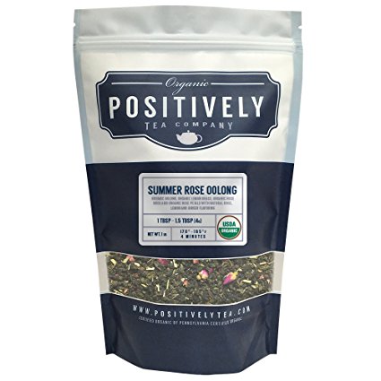 Organic Summer Rose Oolong, Loose Leaf Tea Bag, Positively Tea LLC. (1 LB.)