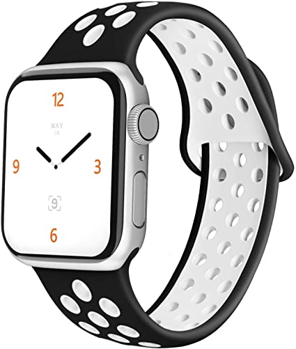 iGK Compatible with Apple Watch Band 38mm 40mm 42mm 44mm, Soft Sport Straps Wristbands Replacement for iWatch Series 5/4/3/2/1, Sport, Nike , Edition