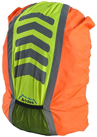 Andes High Vis Waterproof Running/Cycling Rucksack Backpack Elasticated Rain Cover