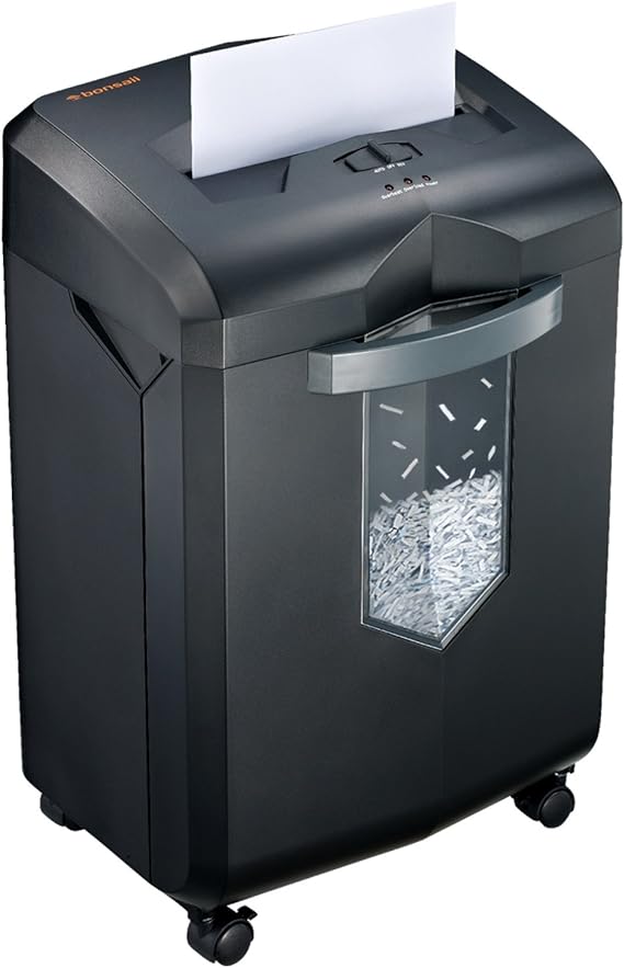 Bonsaii EverShred C149-C 18-Sheet Cross-Cut Shredder with 6 Gallon Wastebasket Capacity and 4 Casters