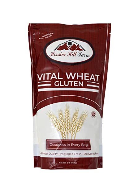 Hoosier Hill Farm Vital Wheat Gluten, High in Protein, NON-GMO 2 lb Great for Vegan recipes, Seitan and Keto Bread, Pizza Dough, and more