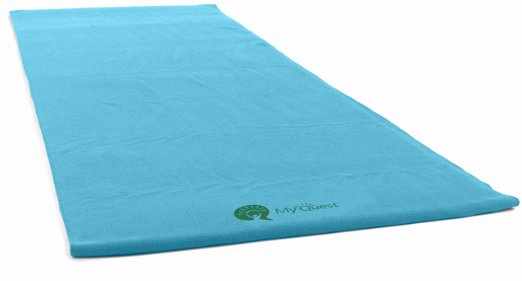 MyQuest Bikram Hot Yoga Towel - Microfiber Non Slip Skidless Yoga Mat Towel With Premium Carry Bag (2 Sizes!)