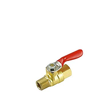 NIGO AN10 Series Forged Brass Mini Ball Valve, 1/4" NPT Male x 1/4" NPT Female, 180 Degree Operation Handle, Rated to 600WOG