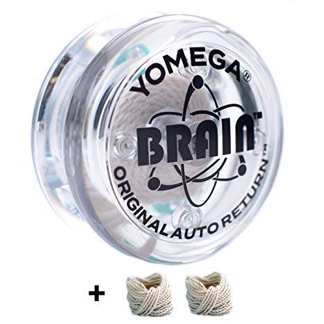 Yomega The Original Brain - Professional Yoyo For Kids And Beginners, Responsive Auto Return Yo Yo Best For String Tricks   Extra 2 Strings & 3 Month Warranty (clear)