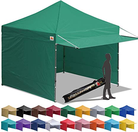 ABCCANOPY Canopy Tent 10 x 10 Pop-up Instant Shelters Commercial Portable Market Canopies with Matching Sidewalls, Weight Bags, Roller Bag,Bonus Canopy Awning