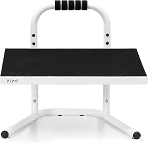 VIVO White Ergonomic Height Adjustable Standing Foot Rest Relief Platform for Standing Desks STAND-FT01W