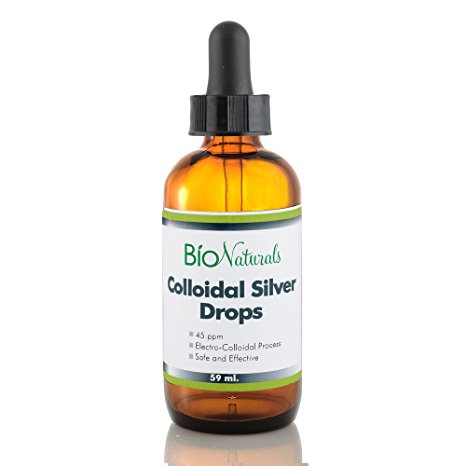 Colloidal Silver 45 ppm Liquid Drops by Bio Naturals – Healthy Immune System Booster, Safe & Tested, Fast-Absorbing Formula, Antibacterial, Anti-Inflammatory & Anti-Fungal, Made In USA – 2 oz Bottle