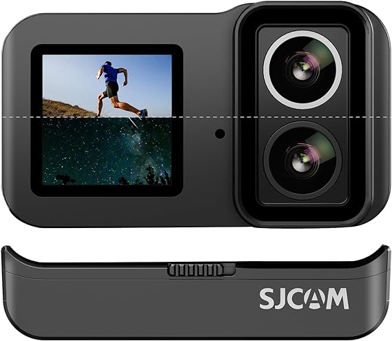 SJCAM Action Camera SJ20 4K30FPS Updated Dual Image Sensor Dual Lens Super Night Vision Sports Camera Dual Touch Screen 40M Waterproof Underwater Camera with 2.4G/5G Dual WiFi Gyroscope Stabilization