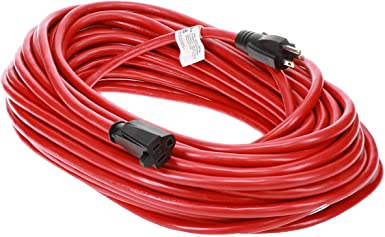 Otimo 100 Ft 12/3 SJTW Outdoor Heavy Duty Extension Cord - Professional Series - 3 Prong Extension Cord, Red