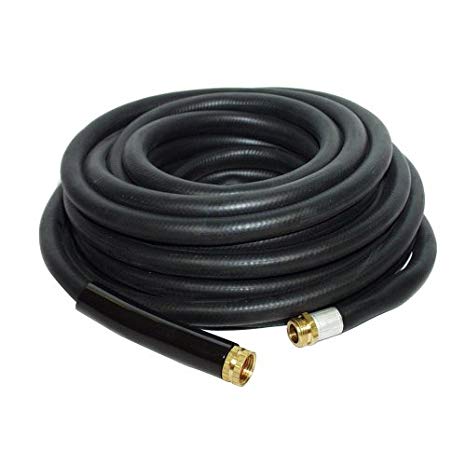 Apache 98108800  5/8" x 100' Industrial Rubber Water Hose Assembly with Male x Female Garden Hose Thread Fittings