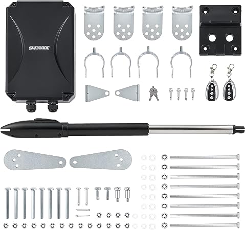 CO-Z Automatic Swing Gate Opener Kit, Electric Gate Opener for Doors up to 660lb 18ft, Driveway Home Garden Gate Opening System for Swing Gates, Gate Complete Kit with Remote Controls & Release Keys