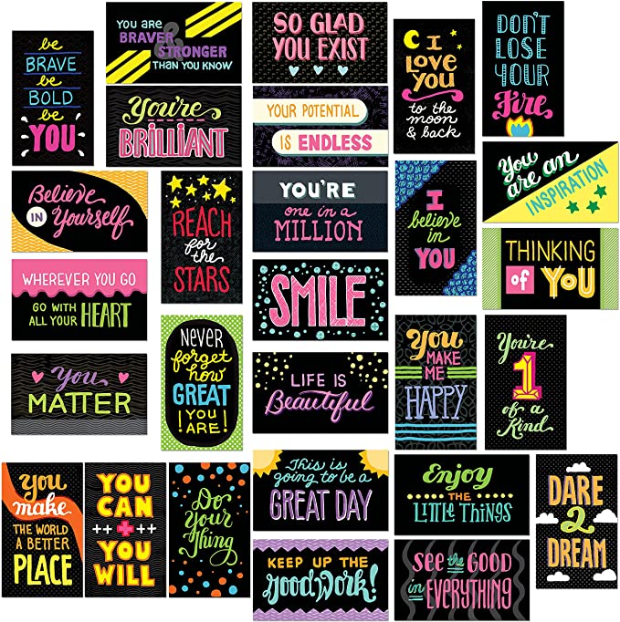 Youngever 300 Pack Motivational Quote Cards, 100 Unique Inspirational Designs Cards, Business Card Sized Encouragement Cards, Gifts for Employees, Thinking of You Gifts, Appreciation Cards