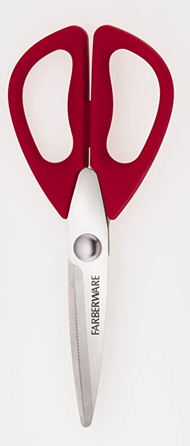 Farberware 5216106 Professional Stainless Steel All-Purpose Kitchen Shears, Red