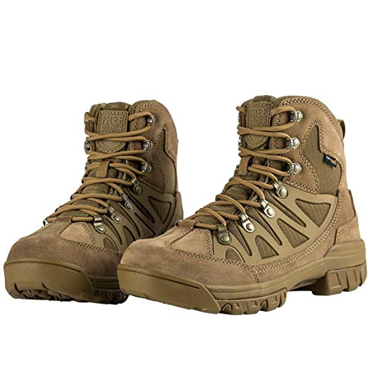 FREE SOLDIER Men's Outdoor Tactical Boots 6 Inches Breathable Suedu Leather Military Hiking Boots