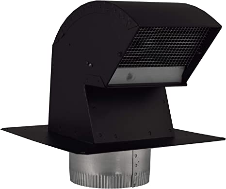 Imperial VT0568 6-Inch R2 Premium Roof Vent Cap with Collar, Black