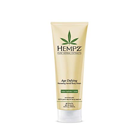 Hempz Age Defying Herbal Body Wash, Off White, Vanilla/Musk, 8.5 Fluid Ounce