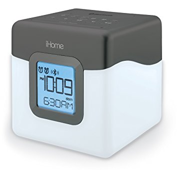 iHome iBT28GC Bluetooth Color Changing Dual Alarm Clock FM Radio with USB Charging