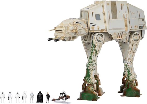 STAR WARS Micro Galaxy Squadron at-at Walker (Endor) Amazon Exclusive - 10-Inch Vehicle with Lights, Sounds, Action Zones, and Accessories (Toys for Kids Ages 8 and Up)