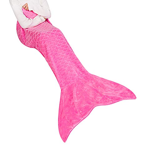 Mermaid Tail Blanket for Adults,Brush Flannel fleece All Seasons Sleeping Bag,Best Gifts for Girls,25"×60"