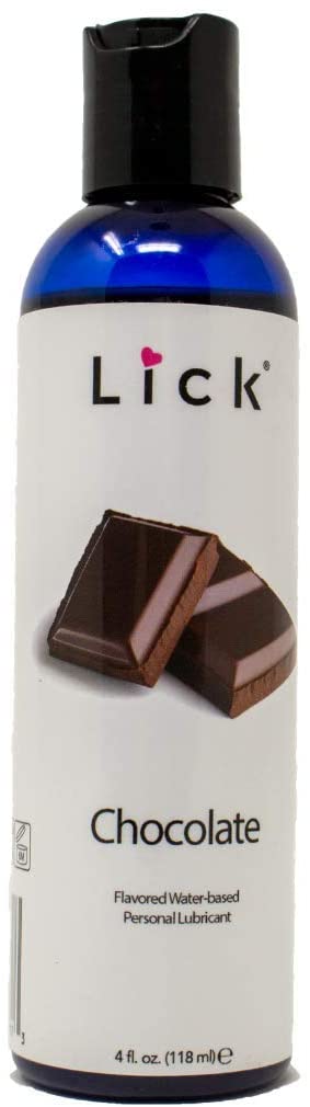 Lick Chocolate Flavored Lick Water-Based for Sex, 4 oz - Edible Lubricant for Sex with All Natural Organic Ingredients - Safe Use with Condoms and Toys