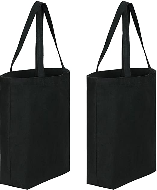 2 Pcs Reusable Canvas Tote Bags with Separate Packaging,Multi-purpose Blank Canvas Bags.
