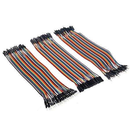 Honbay® 120pcs Multicolored 40pin Male to Female, 40pin Male to Male, 40pin Female to Female Breadboard Jumper Wires Ribbon Cables Kit
