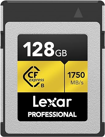 Lexar Professional GOLD Series 128GB CFexpress Card, Type B CF Card, Up to 1750MB/s Read, Adopt PCIe 3.0 and NVMe, Memory Card for Professional Photographer, Videographer (LCXEXPR128G-RNENG)