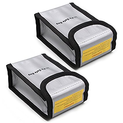 Abaige Pack of 2 Phantom 3/4 & 4K Drones Fireproof Lipo Battery Safe Portable Bag for Storage and Charging