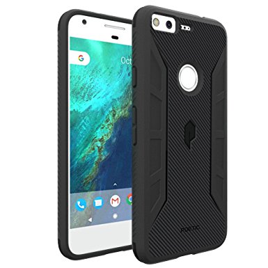 Poetic Karbon Shield Slim Fit TPU Bumper Case with Carbon Fiber Texture for Google Pixel Black