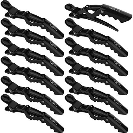 xtava Styling Hair Clips for Women - Set of 12 Professional Hair Clips with Hair Styling and Sectioning - Wide Teeth & Durable for Hair Salon Quality Alligator Hair Clips - 12 x Hair Clip