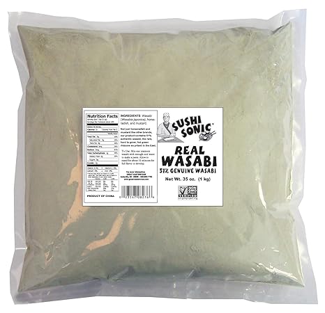 Sushi Sonic 51% Real Wasabi Powder with Wasabi, Horseradish and Mustard, Freeze-Dried, Non-GMO (35 oz)