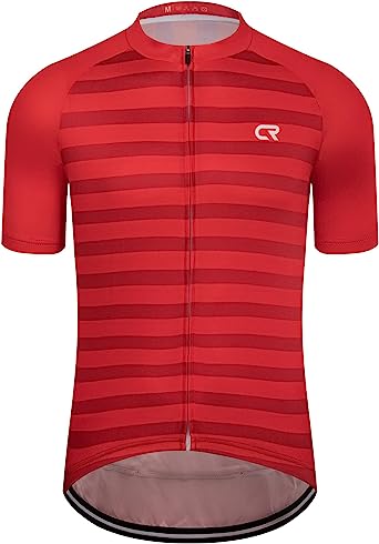 Coconut Ropamo CR Men's Cycling Jersey with 3 1 Zipper Pockets Shorts Sleeve Bike Jersey for Cycling, Breathable Quick Dry