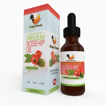 100 Pure and Natural Certified ORGANIC Rosehip Seed Oil HUGE 2oz Bottle Works Or Your Money Back Highly-Potent For All Skin Types Anti-Aging Wrinkles Heal Acne Scars Burns Age Spots Or Dry Brittle Hair No Chemicals Spa Quality From Aveya Beauty