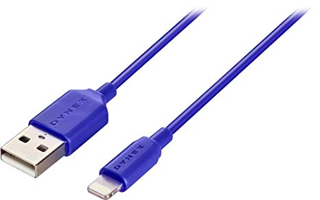 Dynex - Apple MFi Certified 3' Lightning-to-USB Charge-and-Sync Cable - Blue (blue)
