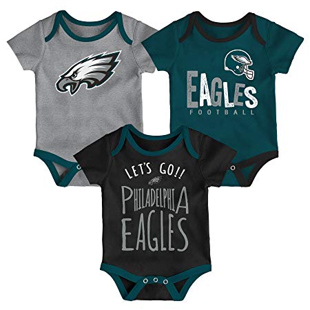 NFL by Outerstuff NFL Philadelphia Eagles Newborn & Infant Little Tailgater Short Sleeve Bodysuit Set Jade, 6-9 Months