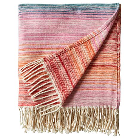 Rivet Modern Ombre Effect Lightweight Throw, 50" x 60", Warm Multi