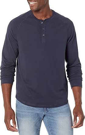 Amazon Essentials Long Sleeve Shirt for Men, Regular-Fit Henley, Available in Big & Tall