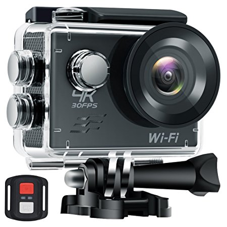 WHLZD Sports Action Camera, 4K WiFi Ultra HD Waterproof Camera ,2.0 Inch LCD HDMI 16MP   170 Degree Wide Viewing Angle - 2.4G Remote Control With Accessories Kits